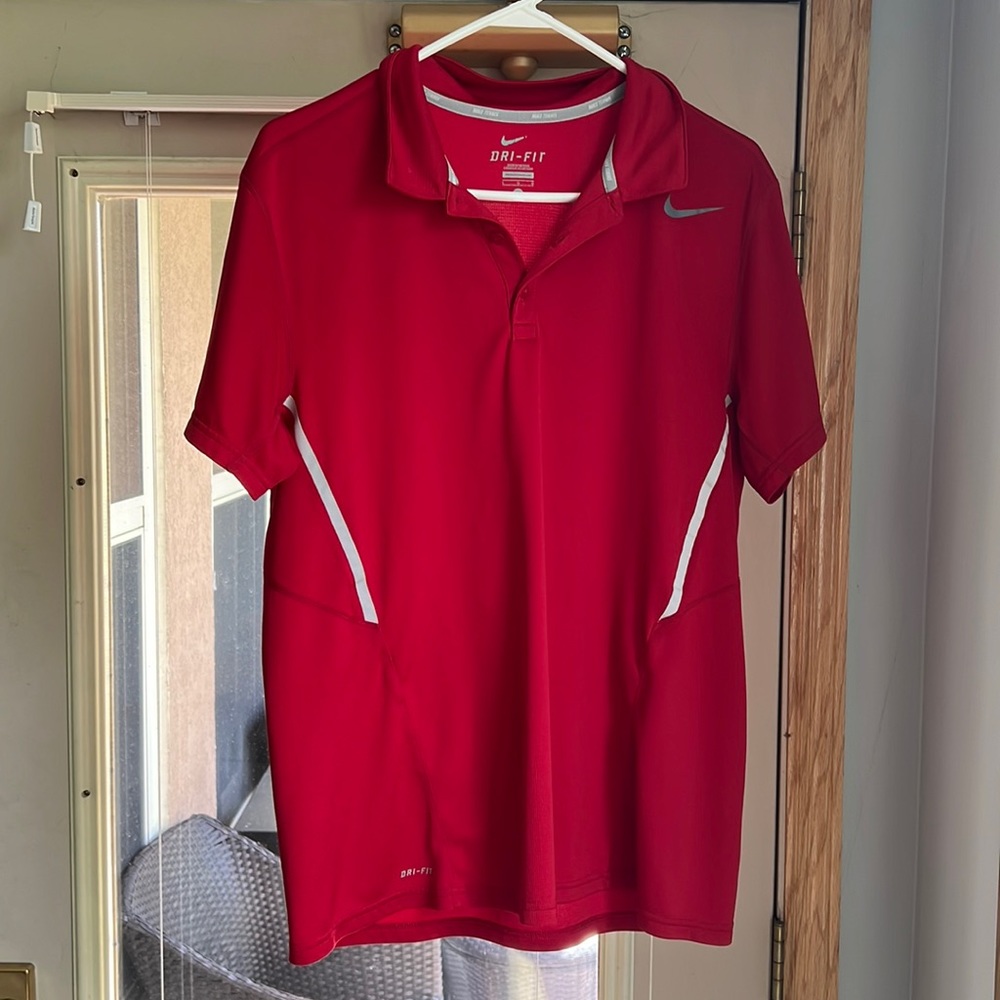 Nike Dri-fit polo (red, large)